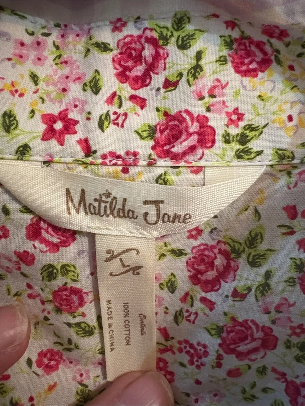 Mens Matilda Jane shirt Enchanted Easter Brunch Pink Checked Size large cotton
